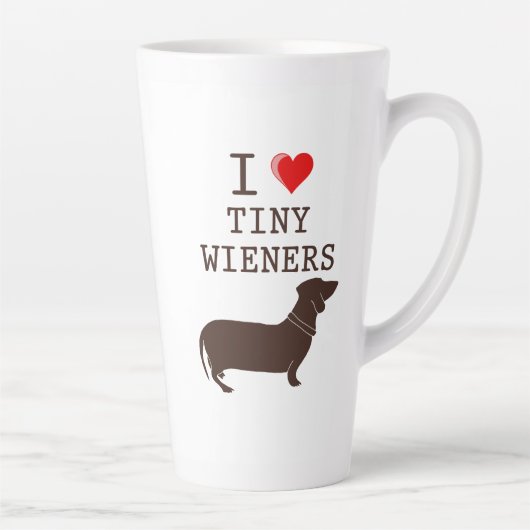 Funny I Love Tiny Wieners Daschund Dog Quote Latte Mok (Rechts)