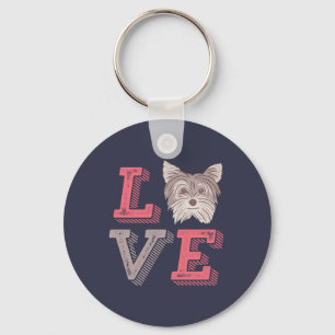 Funny I Love Yorkshire Terrier I Heart Hondenliefh Sleutelhanger