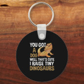 Funny I Raise Tiny Dinosaurs Bearded Dragon Pet Sleutelhanger (Voorkant)