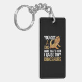 Funny I Raise Tiny Dinosaurs Bearded Dragon Pet Sleutelhanger (Voorkant Links)
