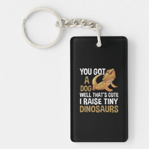 Funny I Raise Tiny Dinosaurs Bearded Dragon Pet Sleutelhanger