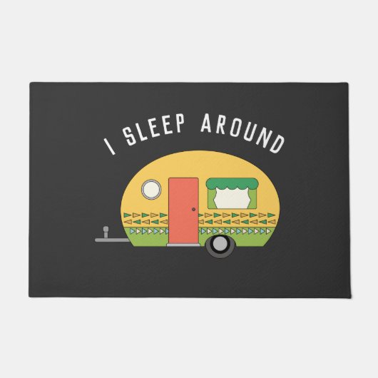 Funny I Sleep rond RV Camper Dark Deurmat (Voorkant)