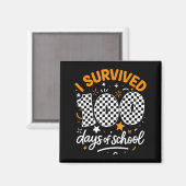 Funny I Survived 100 Days Of School Student Teache Magneet (Voorkant / Achterkant)