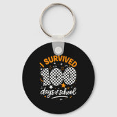 Funny I Survived 100 Days Of School Student Teache Sleutelhanger (Voorkant)