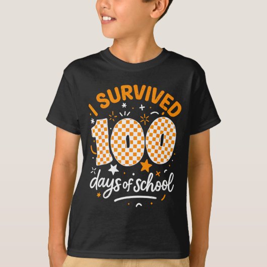 Funny I Survived 100 Days Of School Student Teache T-shirt (Voorkant)