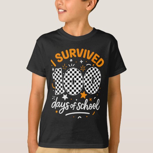 Funny I Survived 100 Days Of School Student Teache T-shirt (Voorkant)