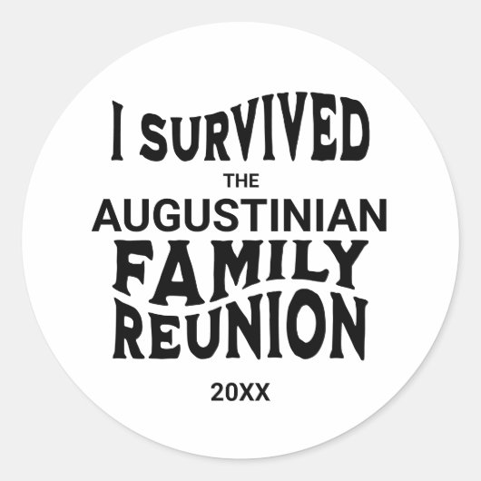 Funny I Survived Family Reunion Personalized Ronde Sticker (Voorkant)
