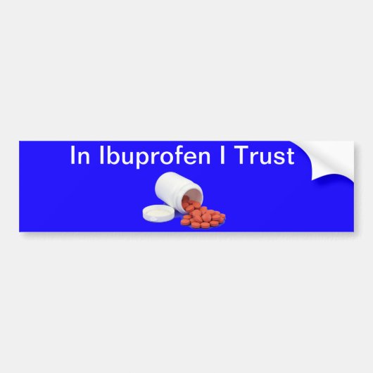 Funny Ibuprofen Bumpersticker (Voorkant)
