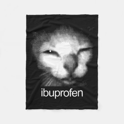 Funny Ibuprofen Cat Meme Retro Ugly Cat Face Mens  Fleece Deken (Voorkant)