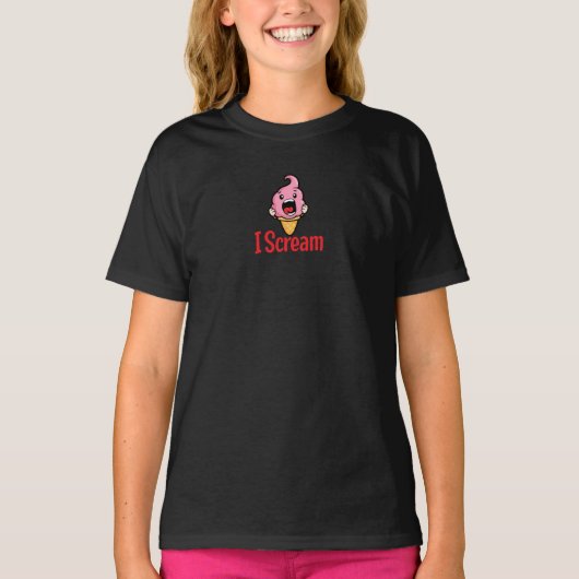 Funny Ice Cream Pun - Ik Schreeuw Cartoon T-shirt (Voorkant)