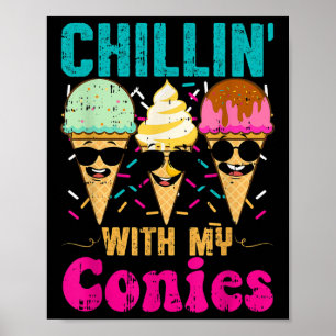 Funny Ice Cream Summer Beach Cones Poster