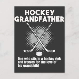 Funny Ice Hockey Grandfather-vriezer voor kleinkin Briefkaart