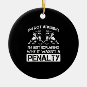Funny Ice Hockey Player Discussion Bully Penalty Keramisch Ornament