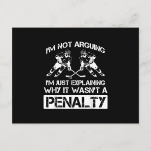 Funny Ice Hockey Player Discussion Bully Penalty Uitnodiging Briefkaart