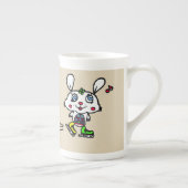 Funny Ice Skating Rabbit Porselein Kop (Rechts)