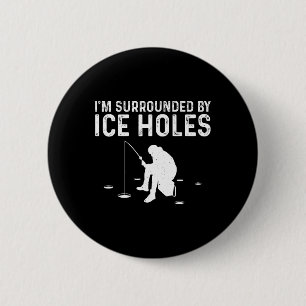 Funny Ice Vist Gift voor mannen Sneeuwholte Fi Ronde Button 5,7 Cm