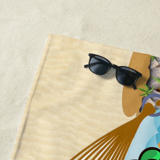 Funny Iguana School / Serviette de plage de l'ense (En situation)