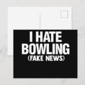 Funny, ik haat Bowling Tee Shirt Mannen Vrouwen Gi Uitnodiging Briefkaart (Voorkant / Achterkant)