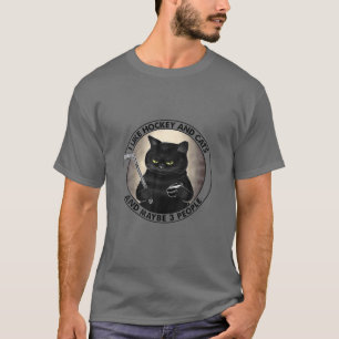FUNNY IK HOCKEY EN CATS EN MISSCHIEN 3 MENSEN T-SHIRT