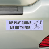 Funny "Ik speel Drums Hit Dingen" Bumperstickers (Op auto)