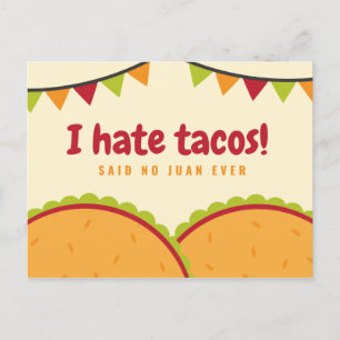 Funny Illustrated Mexican Tacos Briefkaart
