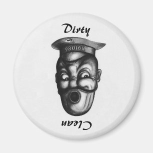 Funny Illustration Dirty/ Clean Dishwasher Magneet
