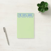 Funny "I'm 100% Sane" 4"x6" Post-it® Notes (Kantoor)