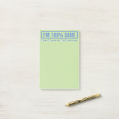 Funny "I'm 100% Sane" 4"x6" Post-it® Notes (Op bureau)