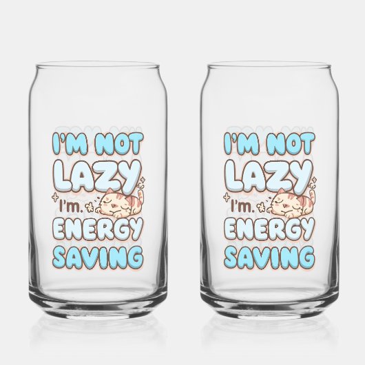Funny "I'm Not Lazy" Blue Bubbly Font (Verso)