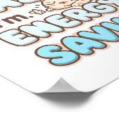 Funny "I'm Not Lazy" Blue Bubbly Font Poster (Hoek)