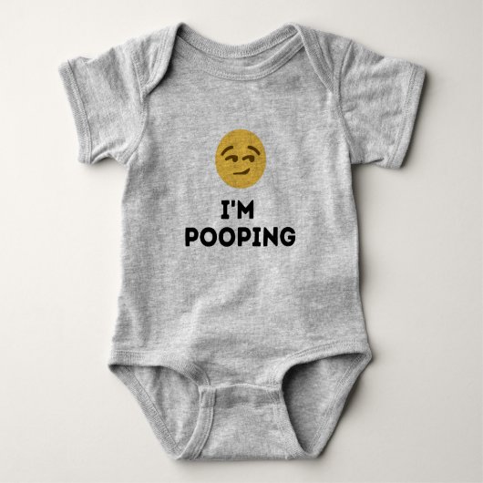 Funny "I'm Pooping" Cute Emoji Romper (Voorkant)