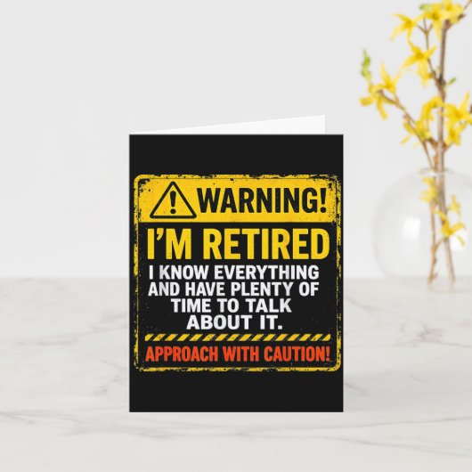 Funny I'm Retired Approach With Caution Men Dad Gr Kaart (Gele Bloem)