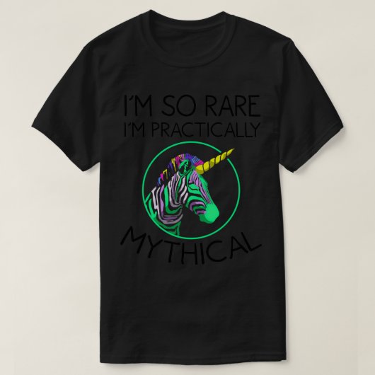 Funny I'm So Rare I'm Mythical Cool Zebra Unicorn T-shirt (Design voorkant)