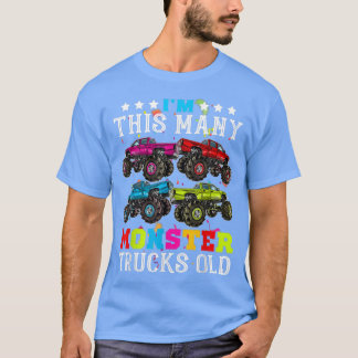 Funny Im This Many Monster Truck Old 4th Birthday  T-shirt