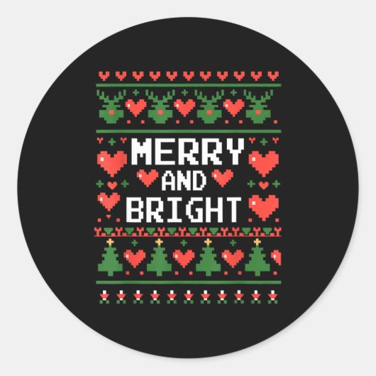 Funny I'm Trying To Feel Merry Xmas Bright Matchin Ronde Sticker (Voorkant)