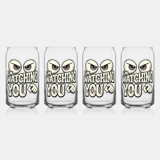 Funny "I'M WATCHING YOU" Retro Eyes Coffee Mug - O (Recto)