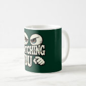 Funny "I'M WATCHING YOU" Retro Eyes Coffee Mug - O (Devant droit)