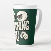 Funny "I'M WATCHING YOU" Retro Eyes Coffee Mug - O (Angle droit)