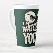 Funny "I'M WATCHING YOU" Retro Eyes Coffee Mug - O (Angle gauche)