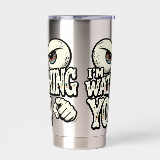 Funny "I'M WATCHING YOU" Retro Eyes Coffee Mug - O Geïsoleerde Drinkbeker