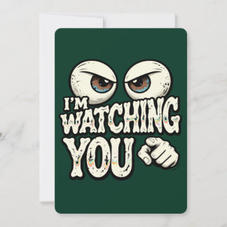 Funny "I'M WATCHING YOU" Retro Eyes Greeting Card  Feestdagenkaart