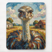 Funny Impasto Ostrich on a Ranch  Muismat (Voorkant)