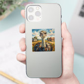 Funny Impasto Ostrich on a Ranch Sticker (Telefoon)