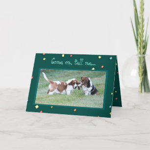Funny "In Dog Years" (vaderdag) met Basset Hounds Kaart