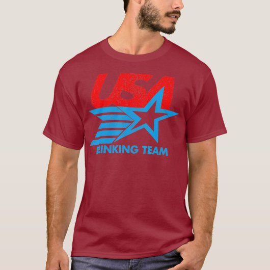 Funny Independence Day T USA Drink Team 4th T-shirt (Voorkant)