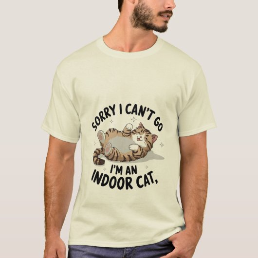 Funny "Indoor Cat" Relatable Sassy Kitten ✨🏠🐈 T-shirt (Voorkant)