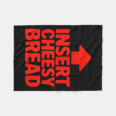 Funny Insert Cheesy Bread Meme Humour Foodie Men W Fleece Deken (Voorkant (Horizontaal))