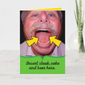 Funny Insert Steak Cake and Beer here Vaderdag Kaart (Voorkant)