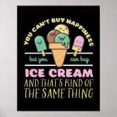 Funny Inspirerend Ice Cream Life Quote Summer Poster (Voorkant)