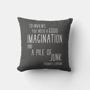 Funny Inspirerend Imagination Inventor Quote Kussen